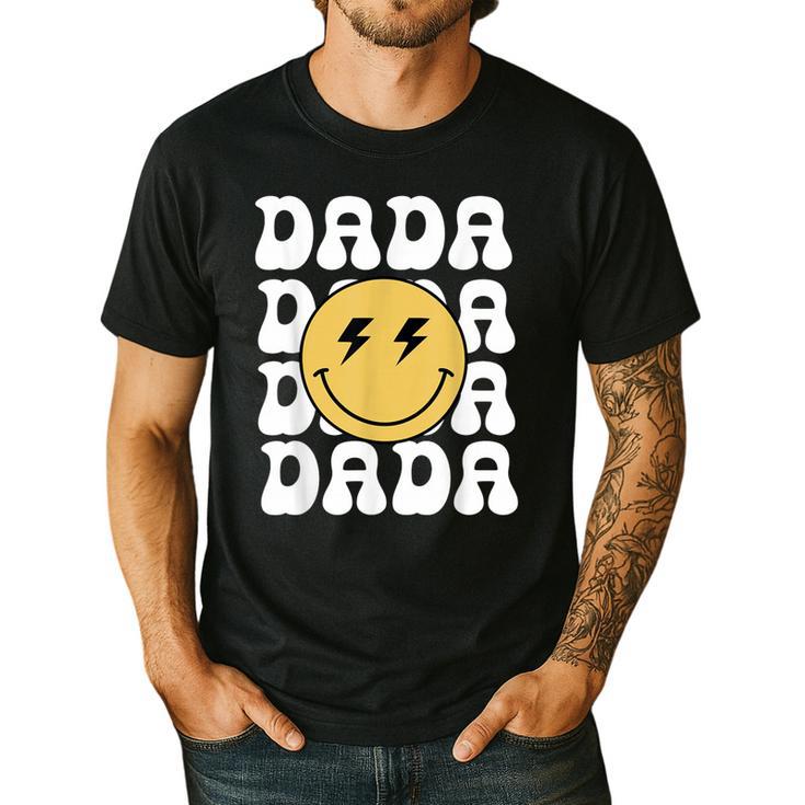 One Happy Family Birthday Matching Apparel Dada One Happy Dude Birthday Theme Family Matching  Adult Child Short Sleeve Crew Neck Classic Fit Polyester 50 Cotton 50 Men's Casual T-Shirt