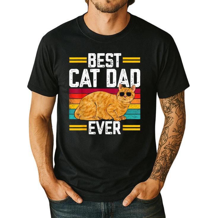 Orange Cat Best Cat Dad Ever Orange Tabby Cat Men's Casual T-Shirt