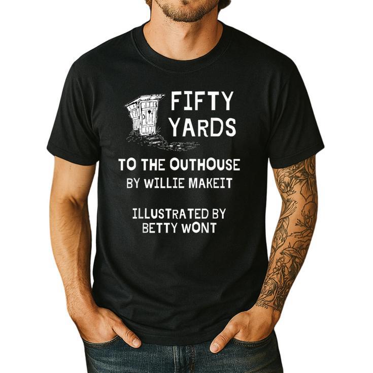 Outhouse Dad Guy Pun Humor Redneck Potty Joke Gag Men's Casual T-Shirt