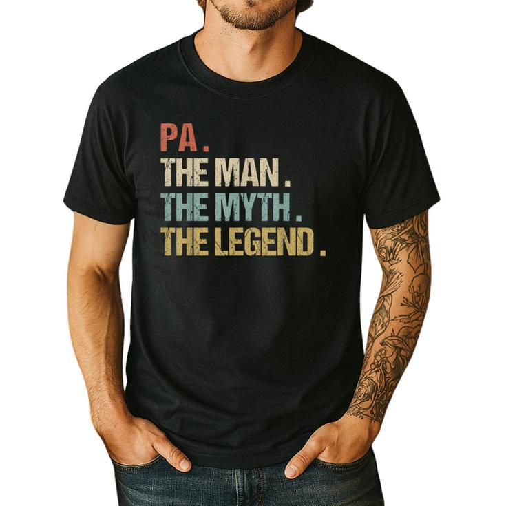 Pa The Man Myth Legend Shirt Father Dad Men's Casual T-Shirt