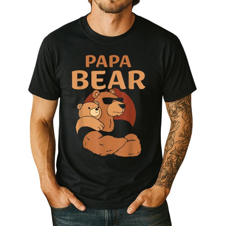 Papa Bear Bears Animal Pun Lover Dad Father Daddy Father's Men's Casual T-Shirt