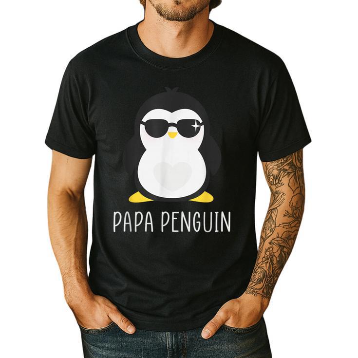 Penguin Papa Father's & Cute Dad Men's Casual T-Shirt