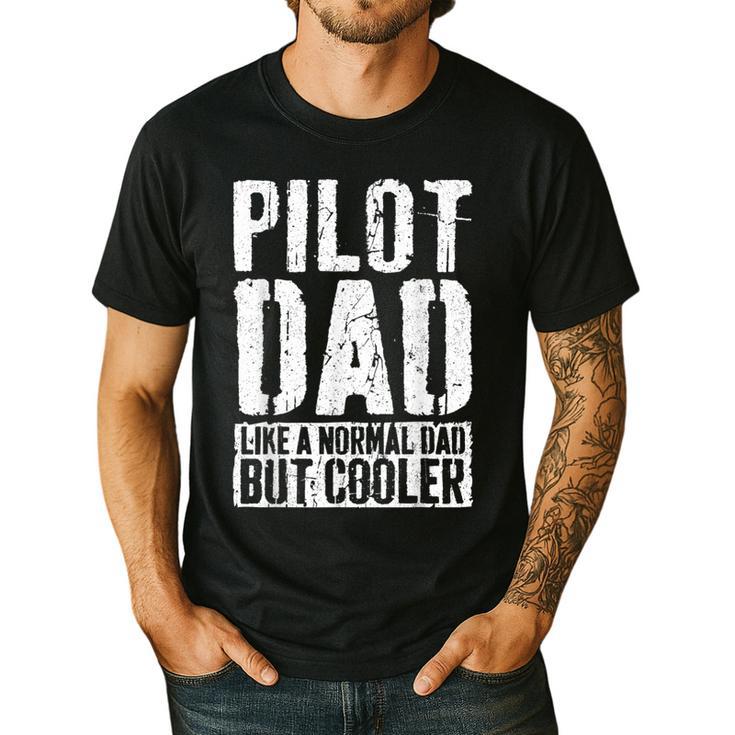 Pilot Dad Shirt Men Fathers Day Aviation Pilot Men's Casual T-Shirt
