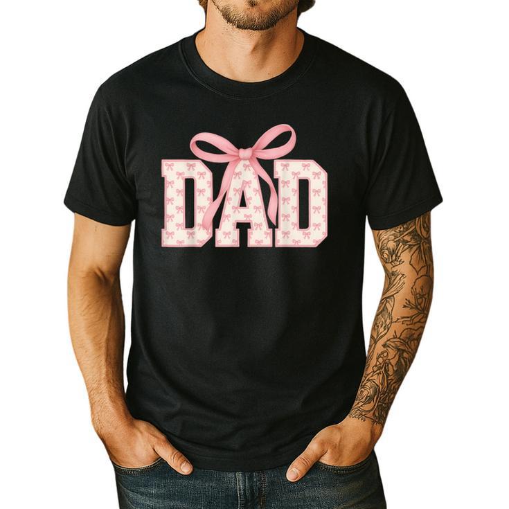 Pink Bow Dad Dad Life Best Dad Ever Father's Day Tees Men's Casual T-Shirt