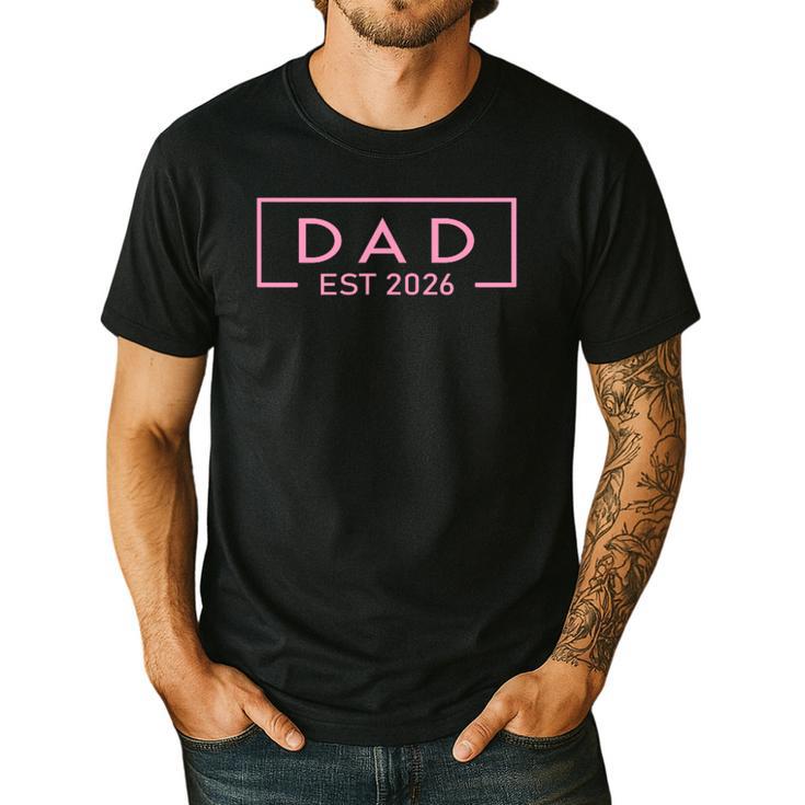 Pink Dad Est 2026 Logo Father 2026 Loading New Dad 2026 Men's Casual T-Shirt