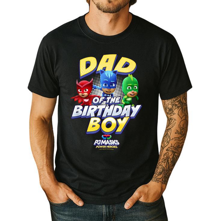 PJ Masks Group Shot Dad Of The Birthday Boy Logo Men's Casual T-Shirt