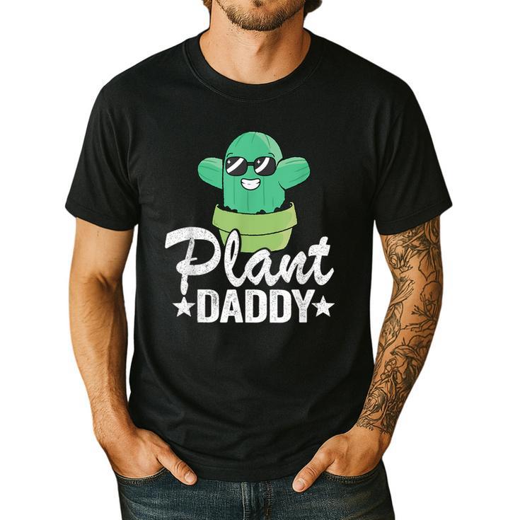 Plant Daddy Cactus Gardener Jokes Grandpa Plant Dad Men's Casual T-Shirt