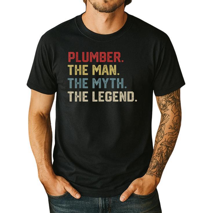 Plumber The Man The Myth The Legend Dad Hero Men's Casual T-Shirt