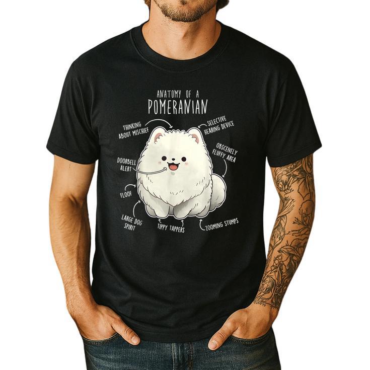 Pomeranian Anatomy Cute Pet Pom Mom Dog Dad For Men Women Girls Kids Men's Casual T-Shirt