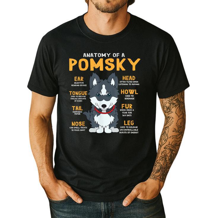 Pomsky Anatomy Dog Mom Dad Men's Casual T-Shirt
