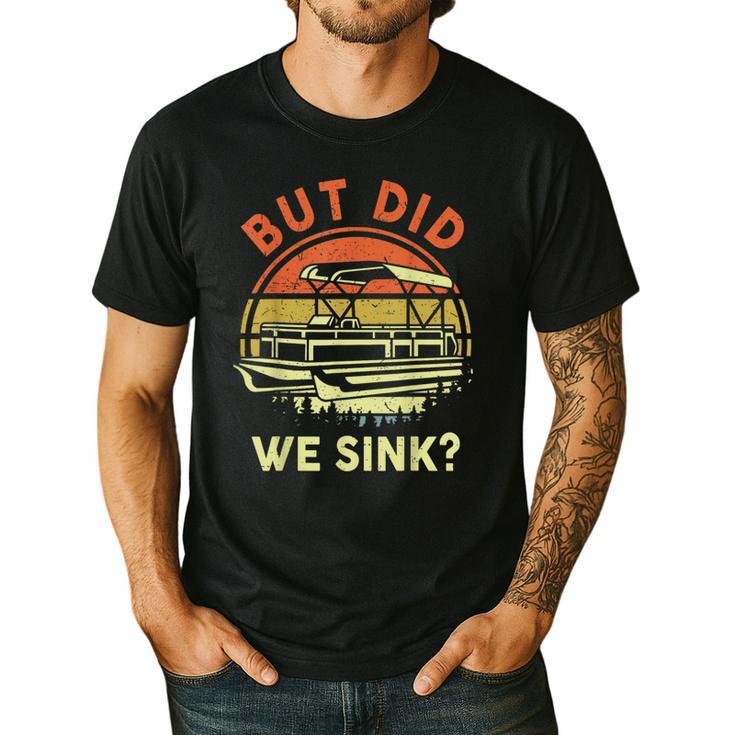 Pontoon Boat Captain But Did We Sink Dad Papa Men Men's Casual T-Shirt