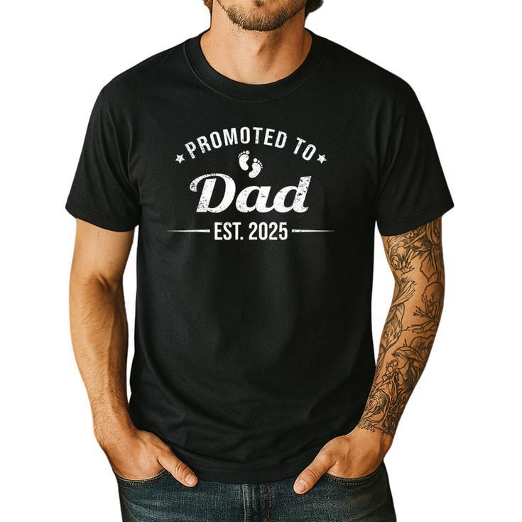 Promoted To Dad EST 2025 Soon To Be Dad Men's Casual T-Shirt Promoted To Dad EST 2025 Soon To Be Dad Men's Casual T-Shirt