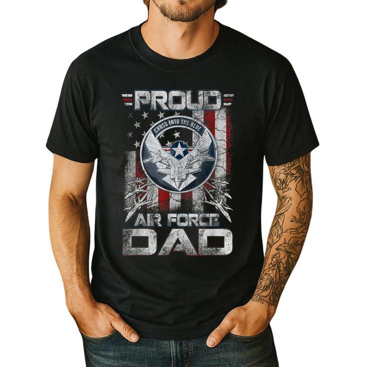 Proud Air Force Dad Shirt Military Family Fathers Day Men's Casual T-Shirt