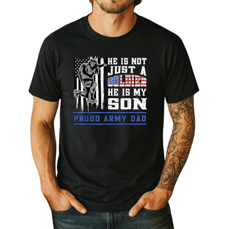 Proud Army Dad Soldier Son Patriotic Veterens Men's Casual T-Shirt