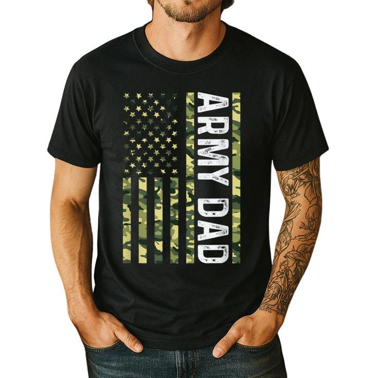 Proud Army Dad United States USA Flag For Father's Day Men's Casual T-Shirt