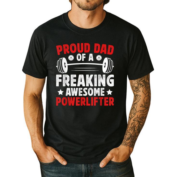 Proud Dad Of A Powerlifter Father Powerlifting Dad Men's Casual T-Shirt
