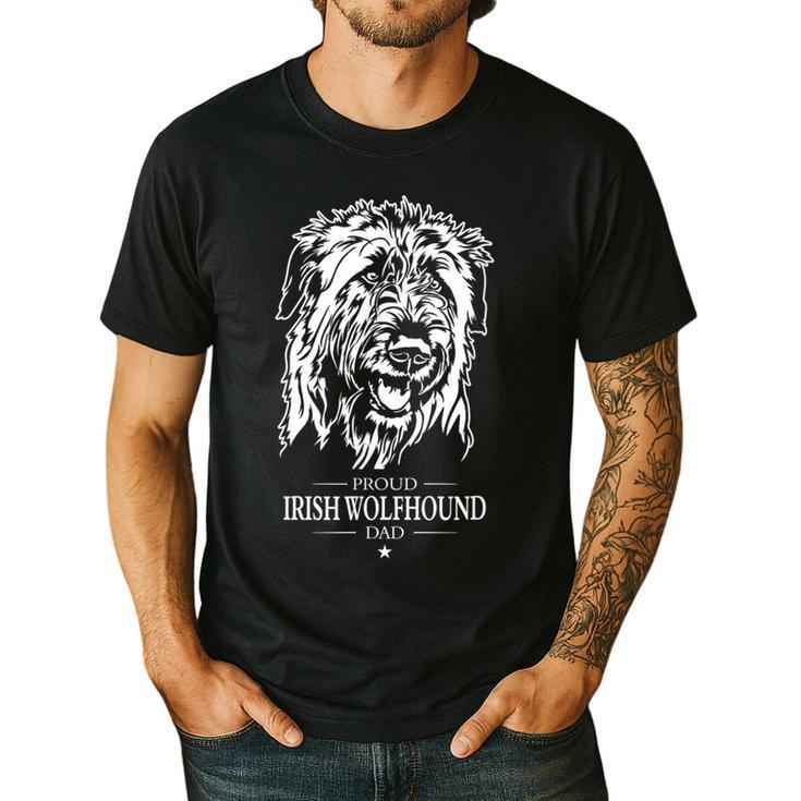 Proud Irish Wolfhound Dad Dog Dad Irish Wolfhound Dog Men's Casual T-Shirt