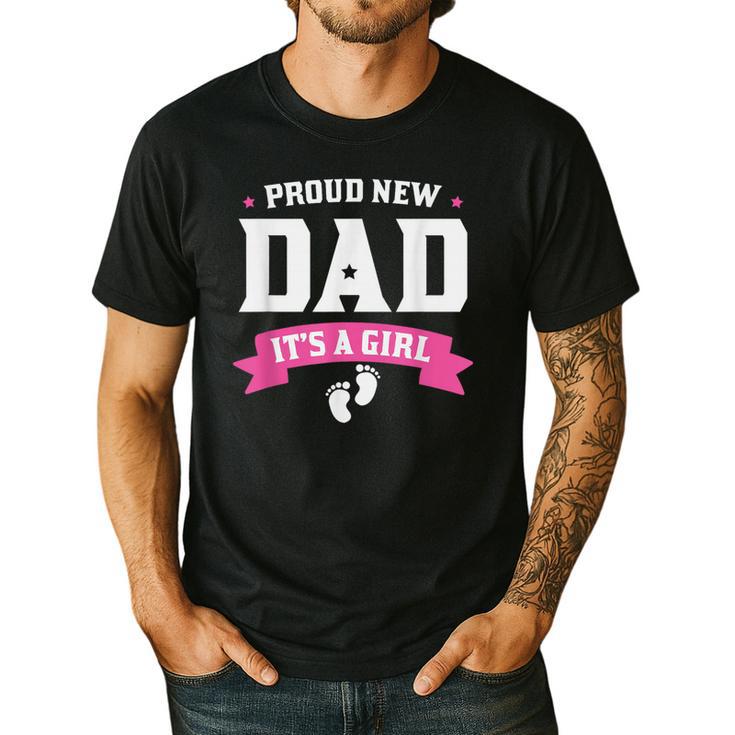 Proud New Dad Its A Girl Baby Gender Announcement Men's Casual T-Shirt
