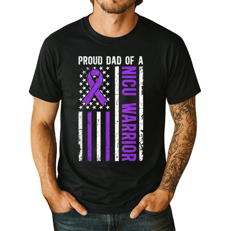 Proud NICU Dad Of NICU Warrior Micro Preemie Baby Father Men's Casual T-Shirt