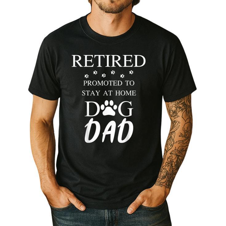 Retired Promoted To Stay At Home Dog Dad Men's Casual T-Shirt