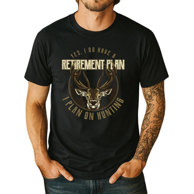 Retirement Grandpa Hunting Deer Elk Retired Hunter Dad Men's Casual T-Shirt