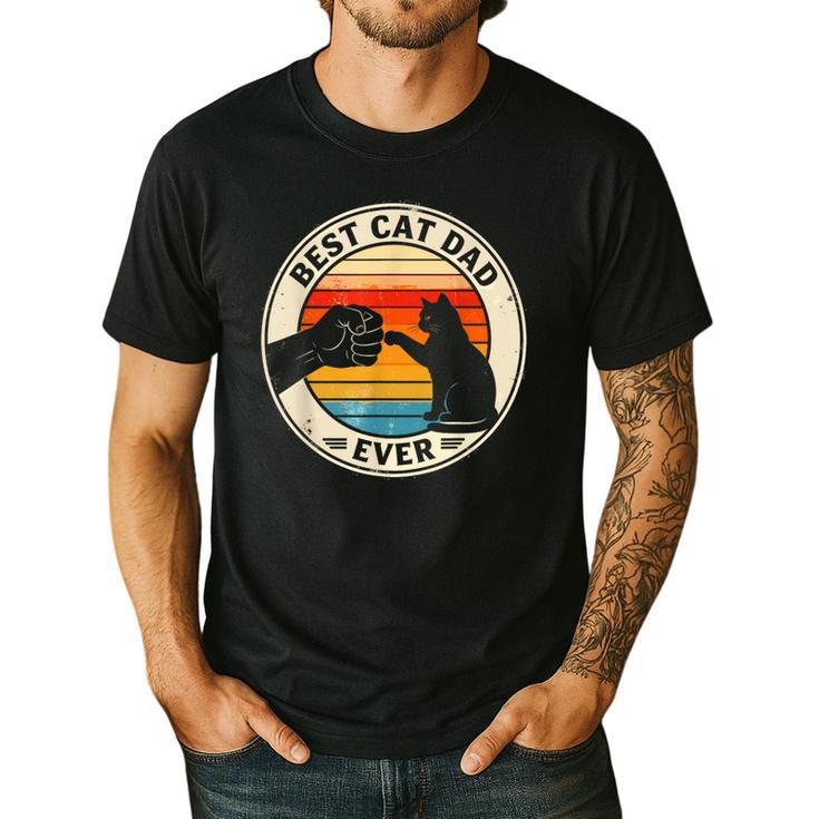 Retro Cat Dad Ever Cats Lovers For Men Women And Kids Men's Casual T-Shirt