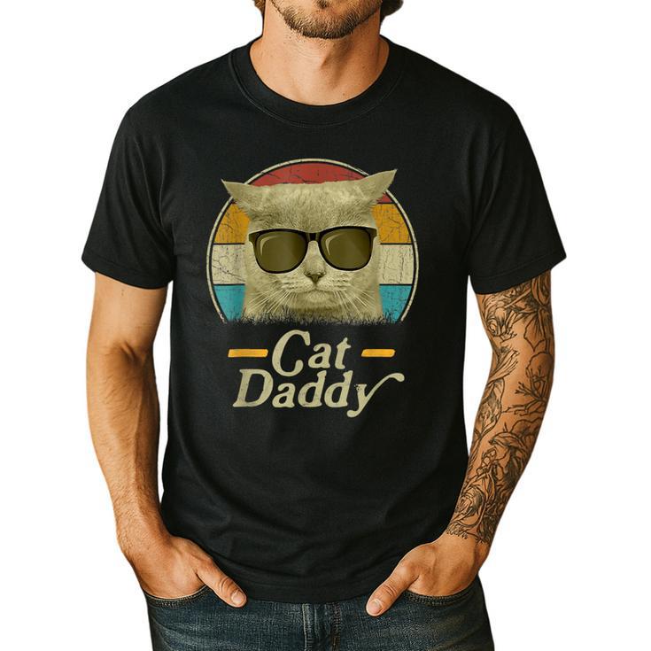Retro Cat Daddy 80s 90s Style Sunglasses Men's Casual T-Shirt