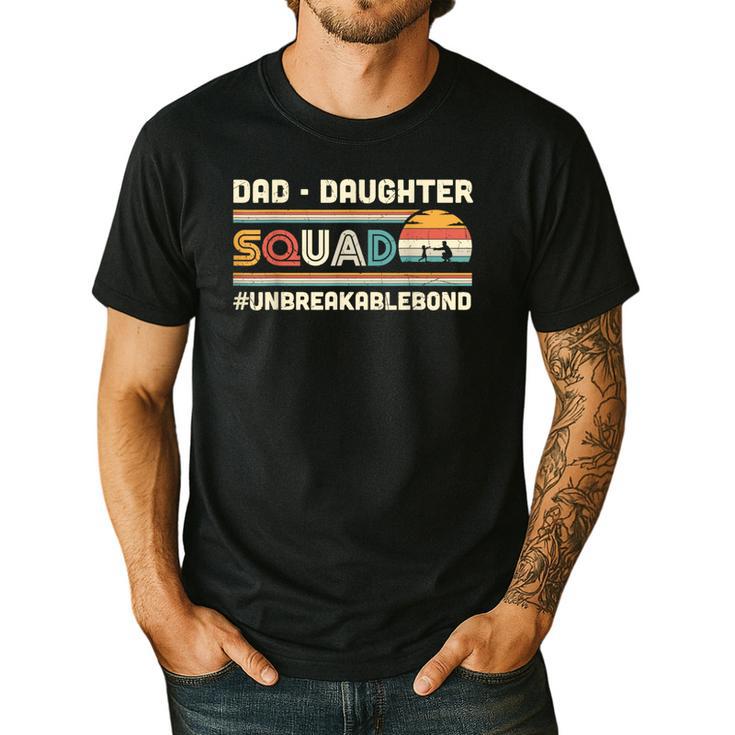 Retro Dad Daughter Squad Unbreakable Bond Father Daughter Men's Casual T-Shirt