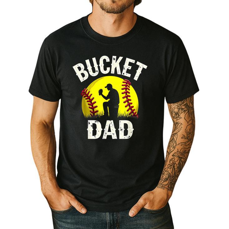 Retro Daddy Bucket Dad Softball Girl Men's Casual T-Shirt