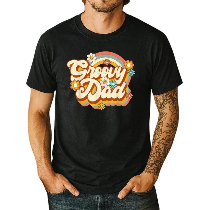 Retro Groovy Dad Family Birthday 60s 70s Hippie Costume Men's Casual T-Shirt
