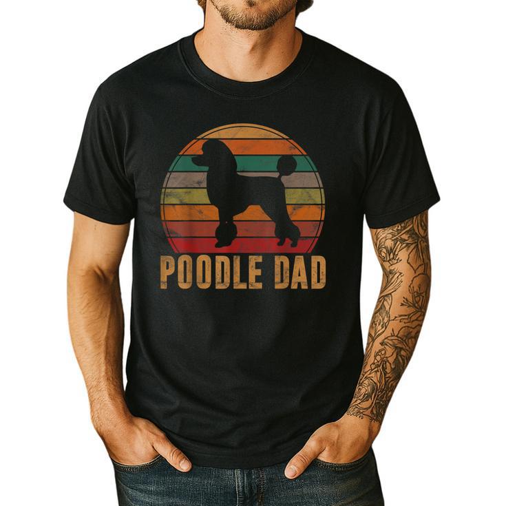 Retro Poodle Dad Dog Owner Pet Poodle Father Men's Casual T-Shirt