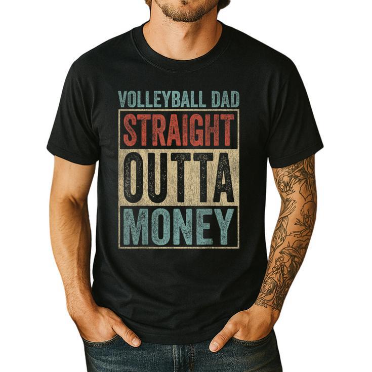 Retro Volleyball Dad Straight Outta Money Men's Casual T-Shirt