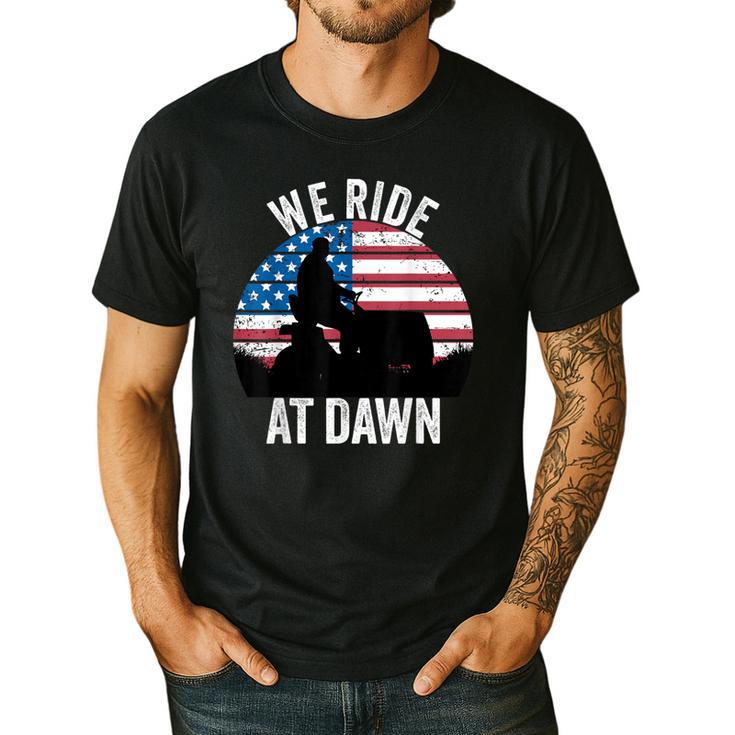 We Ride At Dawn Lawnmower Lawn Mowing Dad Vintage Men Men's Casual T-Shirt