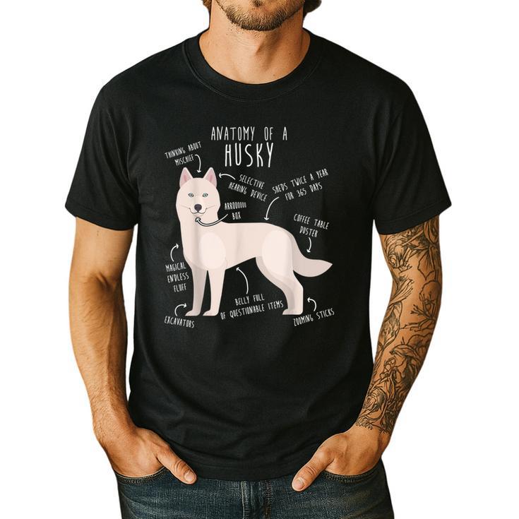 Siberian Husky Dog Anatomy Pet Mom Cute Dog Dad Men Women Kids Men's Casual T-Shirt