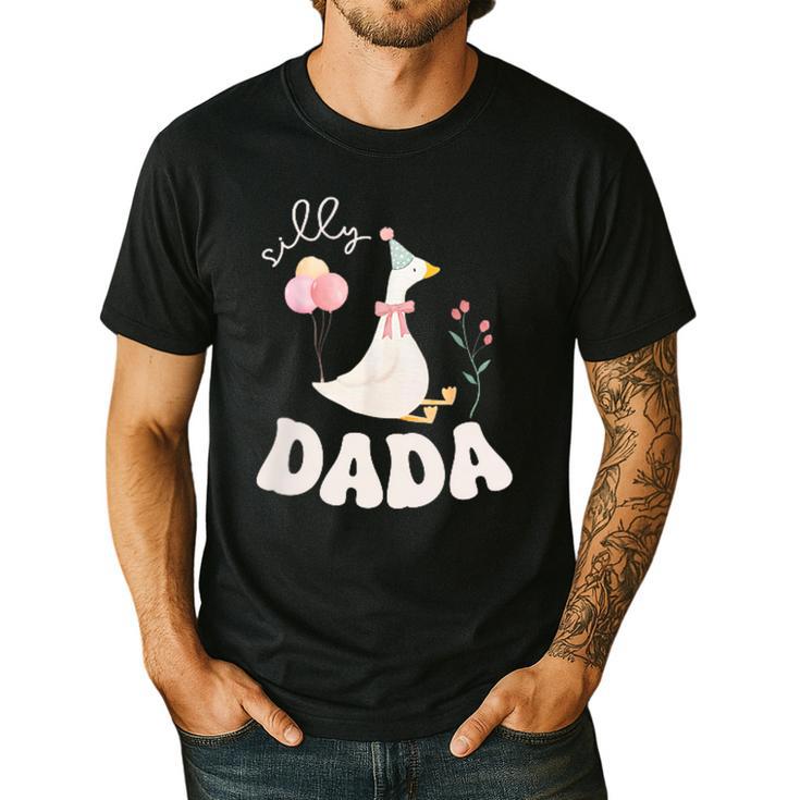 Silly Dada Silly Goose Dad Birthday Family Matching Party Men's Casual T-Shirt