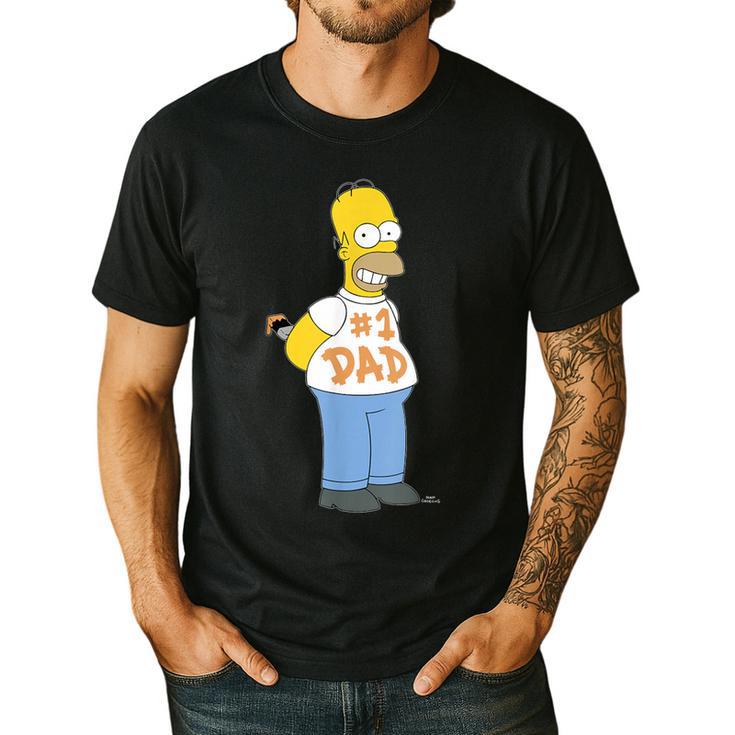 The Simpsons Homer Number 1 Dad Father's Day V2 Men's Casual T-Shirt