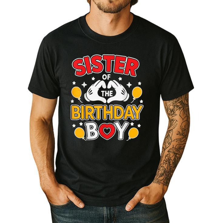 Sister Of The Birthday Boy Family Matching Dad Mom Men's Casual T-Shirt