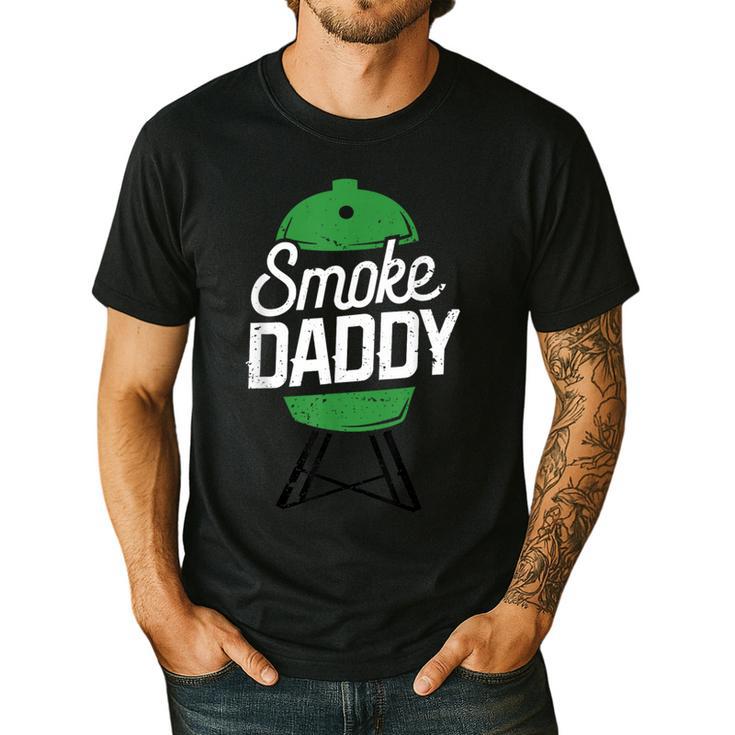 Smoke Daddy Green Egg Pitmaster Dad Tshirt BBQ Grill Men's Casual T-Shirt
