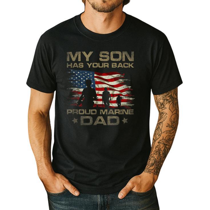 My Son Has Your Back Marine Dad Camouflage Men's Casual T-Shirt
