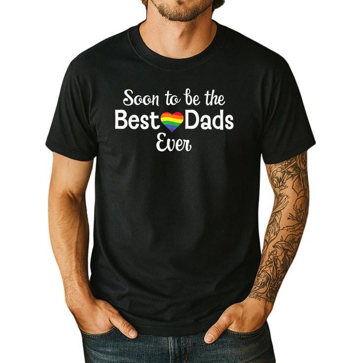 Soon To Be The Best Dads Ever Baby Announcement Gay Couple Men's Casual T-Shirt