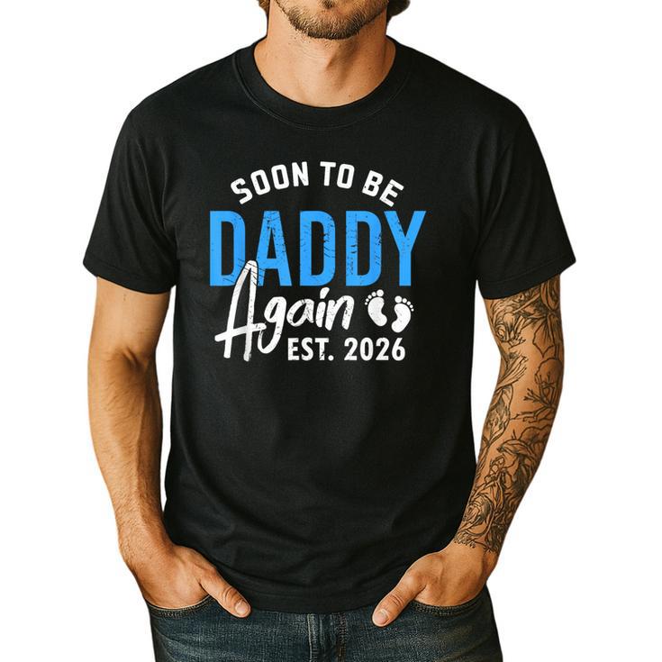 Soon To Be Daddy Again Est 2026 Dad Baby Announcement Men's Casual T-Shirt