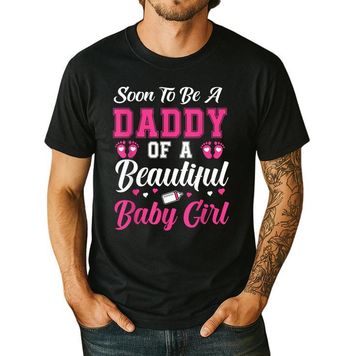 Soon To Be A Daddy Of A Beautiful Baby Girl Baby Shower Men's Casual T-Shirt
