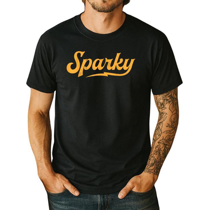Sparky Electrician Lineman Dad Retro Vintage Novelty Men's Casual T-Shirt