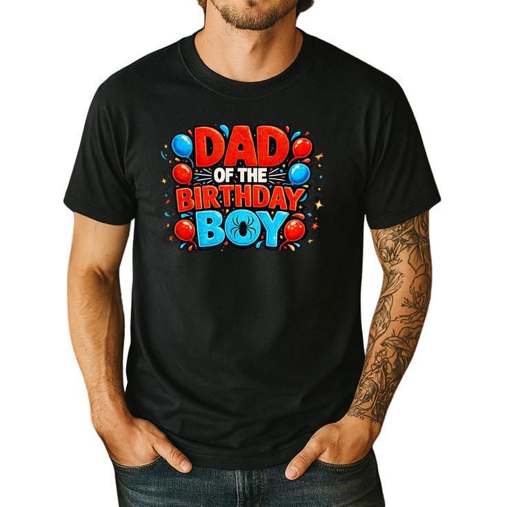 Spider Birthday Party Dad Of The Birthday Boys Spider Webs Men's Casual T-Shirt