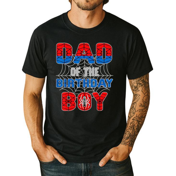 Spider Web Birthday Party Dad Of The Birthday Boy Men's Casual T-Shirt