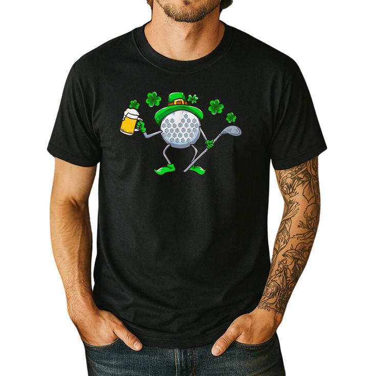 St Patricks Day Golf Golfing Irish Golfer Beer Humor Men Dad Men's Casual T-Shirt