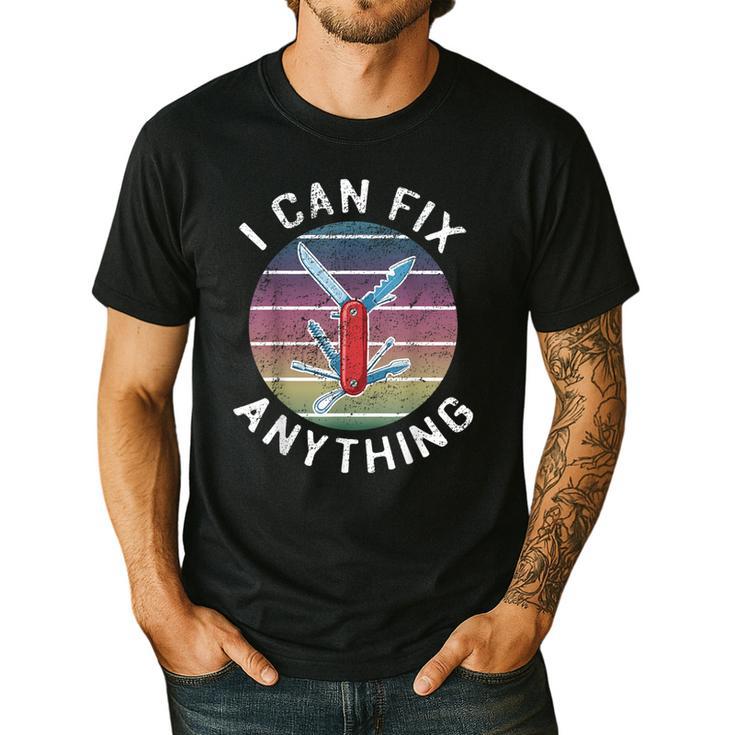 Swiss Army Knife DIY Dad Fathers Day Fix Anything Handyman Men's Casual T-Shirt