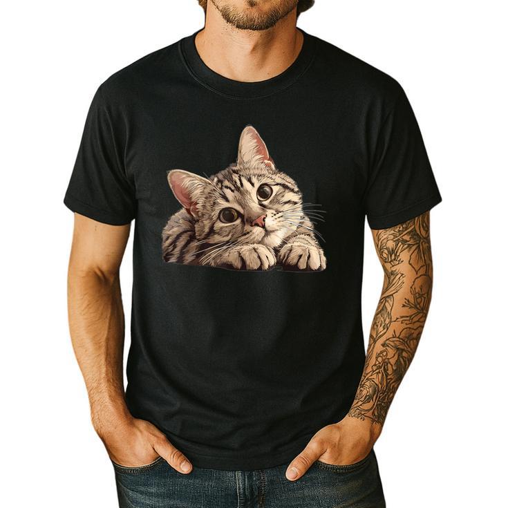 Tabby Cat Mom Dad Pet Shop Tabby Cats Kitten Tabby Cat Men's Casual T-Shirt
