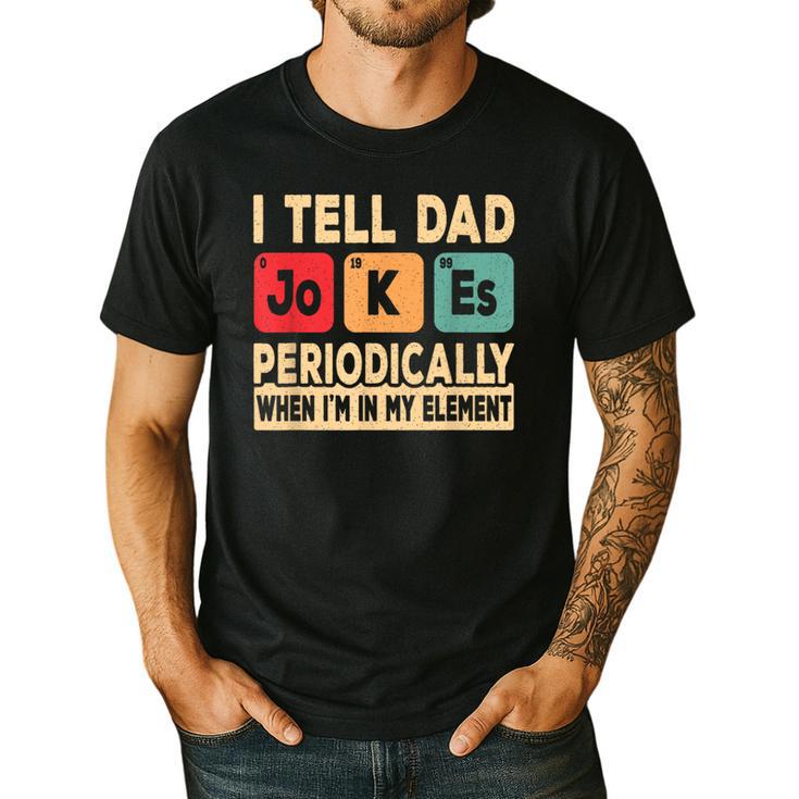 I Tell Dad Jokes Periodically Retro Papa Fathers Day Men Men's Casual T-Shirt