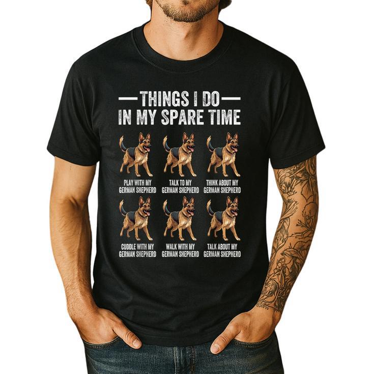 Things I Do In My Spare Time German Shepherd Dog Dad Mom Men's Casual T-Shirt